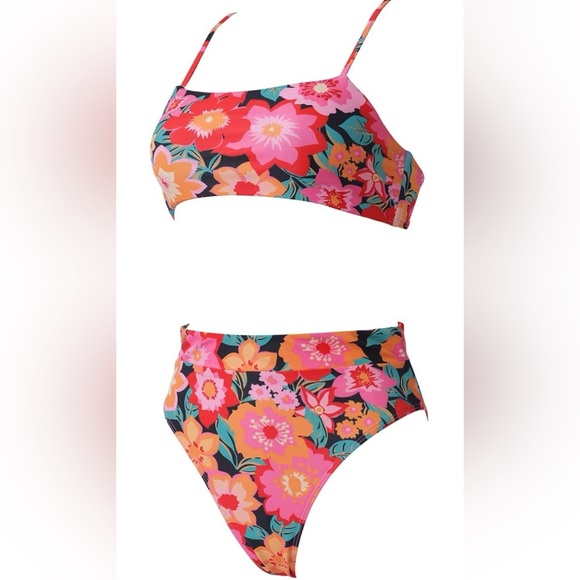 MOSHENGQI Women High Wasited Swimsuit Shoulder Strap 2 Piece High Cut String - Picture 4 of 7